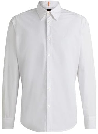 BOSS Mens Relegant 6 Regular-fit Shirt in Cotton poplin