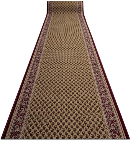 rugsx Antirutsch Teppichläufer Inca - klassischer Kurzflor für Küche, Flur & Wohnzimmer, Meterware, beige 100x400 cm
