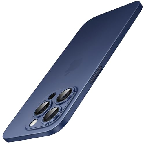 JETech Ultra Slim Case for iPhone 15 Pro Max 6.7-Inch, Camera Lens Cover, Lightweight Matte Finish PP Hard Minimalist Case, Support Wireless Charging (Blue Titanium)