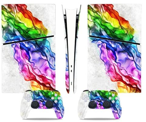Peau Distance Console Pour PS5 Slim Skin Disc Edition & Pour PS5 Slim Skin Digital Edition Console Et Contrôleur Vinyl Cover Skins Wraps Scratch Resistant Compatible 97268 Cadeau D'enveloppements Skin