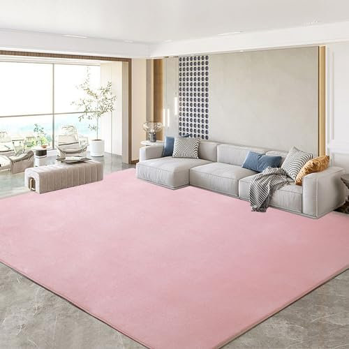 SK Studio Tappeti Soggiorno Moderni Grandi Dimensioni, Tappeto Lavabili Antiscivolo per Camera da letto Rosa, 200x250cm