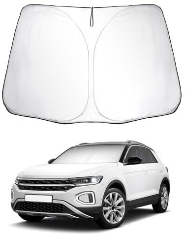 SKTU Sonnenschutz für Frontscheiben kompatibel mit V * W T-R0C 2018-2024 Innen Faltbar Frontscheibenabdeckung mit UV Schutz