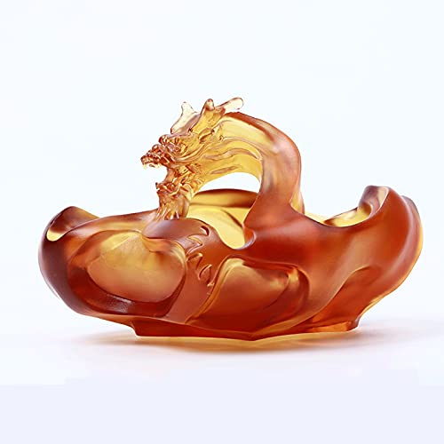 Ashtray Kreativer Glas-Aschenbecher, cooler Kristall-Aschenbecher for Zuhause, Büro, Wohnzimmer, Schreibtisch-Aschenbecher, 14,5 cm großer Aschenbecher Aschenbecher (Color : Amber)