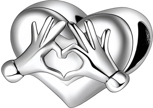 DOLARISE Charms für Pandora Armbänder, 925 Sterling Silber Love Gesture Bead Charm Anhänger Schmuck Geschenk für Frauen Mädchen Mutter Familie Freund
