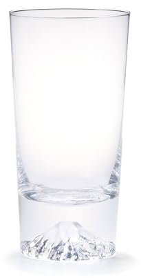 IPPINKA Mt. Fuji Tumbler in Holzbox, 383 ml, mit Furoshiki-Geschenktuch, Edo-Glas, handgefertigt in Japan