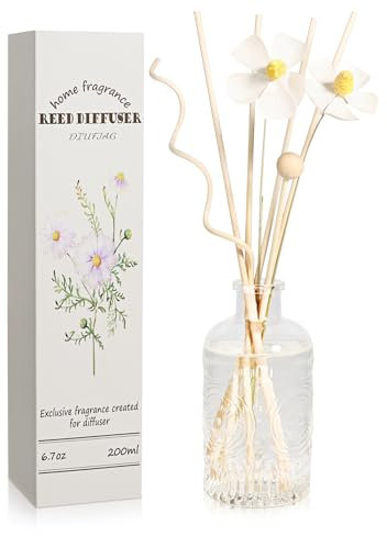 Difusor de Varillas 200ml - Pera Inglesa y Fresia,Ambientadores de Hogar,Ambientador Varillas,Reed Diffuser Fragancia para Dormitorio,Baño,Oficina