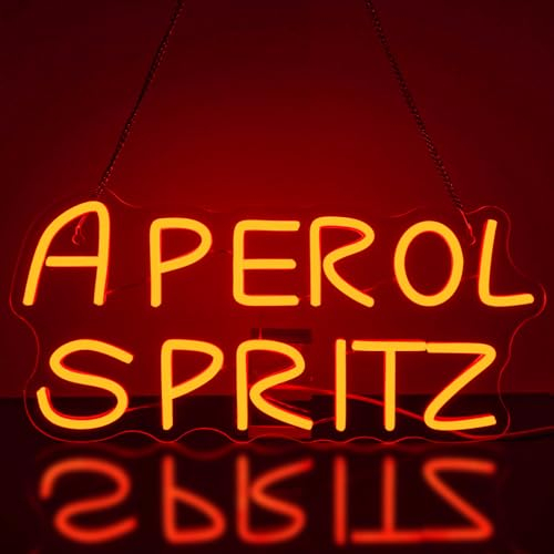 Looklight Aperol Spritz Insegna al neon Aperol Neon Bar Sign Lettera Luce al neon Insegne a LED rosse Insegne al neon per cocktail per camera da letto Casa Bar Club Party Ristorante