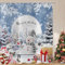 ASDCXZ Tenda da Doccia Natalizia 180x180 cm, Goblin Invernali Scena di Neve Rossa Decora Natale Tende da Doccia Lavabili per Bagno Impermeabile in Tessuto Poliestere per Vasca da Bagno con 12 Ganci