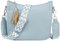 TaoQ C Umhängetasche Damen Leder Handtasche Mittelgroß Crossbody Bag Mit Breitem Schultergurt für Damen, Blau