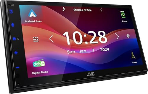 JVC KW-M595DBT – 17,3 cm WSVGA (1024 x 600px) Moniceiver con DAB+/FM, CarPlay, Android Auto, Apple & Android USB mirroring, Bluetooth, pannello touch capacitivo, DSP, 4 x 50 Watt, 3 x pre-out 2,5 V