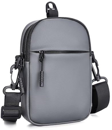 Lidxfeo Handy Crossbody Bag, Messenger Bag mit Reißverschluss, Crossbody Umhängetasche Klein, Wasserfeste Brusttasche Herren, Anti Diebstahl Schultertasche, für Tägliches, Leben, Reise usw
