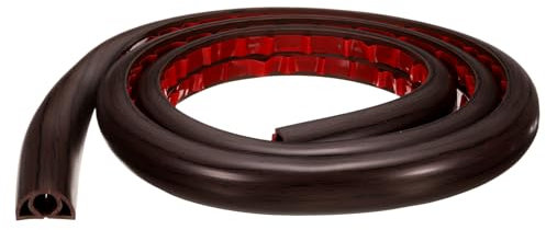 QUARKZMAN Kabelkanal Fussboden, 20 mm Breit x 1,2 m Länge Kabelbrücke, PVC Kabelschutz für Zuhause, Büro, Werkstatt, Lager, Konzert - Holzschwarz