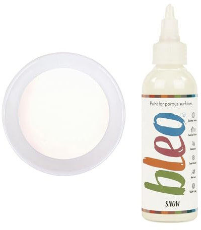 Guild Lane Bleo Fabric Paint – Upcycle & Transform Textiles, Wood and Cork – Non-Toxic, Waterproof & Fade-Resistant – Easy to Apply Paint (Snow, White, 100ml)