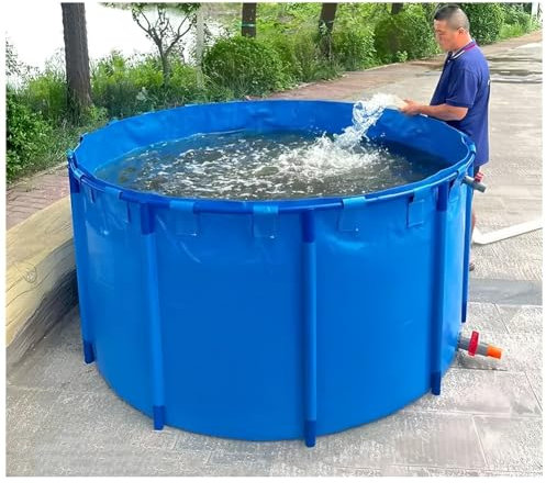 Zfmnoyev Piscina Circolare Ispessita, Piscina in Tela di PVC Fuori Terra, Piscina con Telaio Pieghevole di Grandi Dimensioni, Facile da Installare, per Serbatoio di Stoccaggio Acqua(3.5X0.8m-7700L)