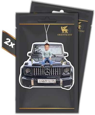 2er Set G-MODE MOTIV Duftbaum – Luftfrischer – automatischer Duftspender fürs Auto lustig tuning – Car Air freshener Duftanhänger Auto, Duftbaum Set Auto (ENGLISH PEAR & FREESIA, 2 Stück)