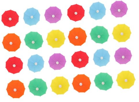 OFFSCH Lot de 24 Porte-Marqueurs pour Verres À Vin Parapluies Jouets Parapluie Breloques pour Vin Fête Étiquettes pour Tasses Marqueurs pour Boissons Boissons Étiquettes pour