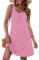 MOLERANI Femmes Robes d'été pour Robes sans Manches Robe à col Rond Casual Lâche Robe Midi avec Poches Fleur Rose L