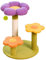 SOONHUA Flower Cat Scratching Post, Cute Cat Tree Tower with Sisal Scratching Post & Cat Bed for Indoor Cats