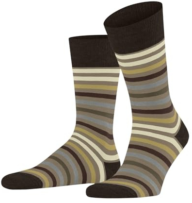 FALKE Men's Tinted Stripe M So Wool Cotton Patterned 1 Pair Socks, Beige Country 4380, 5.5-8