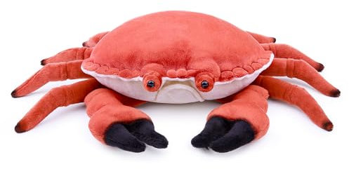 RLOMUTE 15.7 Zoll Braune Krabbe Plüschtier Meerestiere realistisches Tierspielzeugkissen kuscheliges Begleiter Schlafzimmer Heimdekoration Sammlergeschenk für Kinder Jungen Mädchen