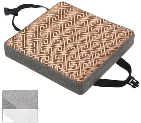 Haklein Dickes Sommer-Sitzkissen für Hocker, Stuhl, Auto, rutschfeste Unterseite/Kühlmatte, Stuhlkissen mit Schnalle, abnehmbarer und waschbarer Bezug (Kühlmatte, Grau, 28 x 28 x 5 cm)