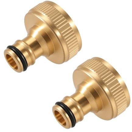 Silkwish 2 connettori per rubinetto in ottone, 1 pollice, filettatura interna per raccordi per tubi Gardena, attacco rapido IG 1, compatibile con sistema a incastro Gardena (adattatore rubinetto tubo