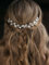 Evlry Serre-tête avec perles argentées pour mariage - Accessoire de cheveux pour femme et fille