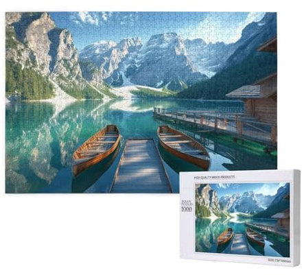 Puzzle Landschaft,Puzzle 6000 Teile Berg Holzpuzzle Erwachsene mit Geschenkbox und Poster,Schwieriges,Unterhaltsames,Herausforderndes,Geeignet für Anfänger ab 14 Jahren,Geschenke für Frauen M-57