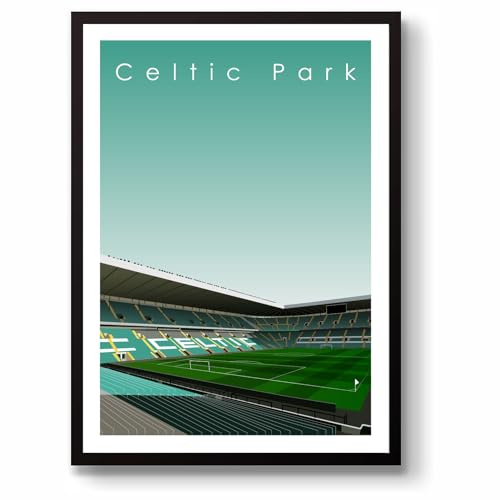 GroundDesigns CELTIC FC Celtic Park Stadium Parkhead Wall Art | Football Gift | Unframed A3 Print