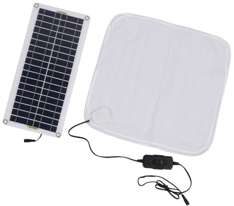 Chenxi Studio Solar-Wärmedecke für Hunde und Katzen, Einfrieren, inklusive Photovoltaik-Panel und externer Batterie, Winter-Haustierbett, Toastierdecke