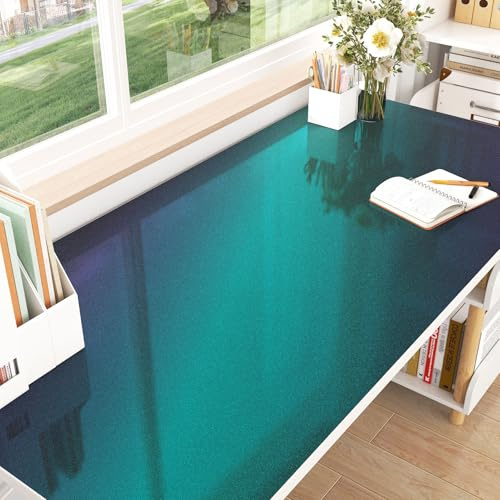 Skyblur Gliter Metallic Wallpaper Turquoise Green Sticky Back Wallpaper Vinyl Wrap for Kitchen Cupboards Kitchen Counter Vinyl Wrap Fridge 40x300cm Sticky Back Plastic Green Lining Paper for Walls