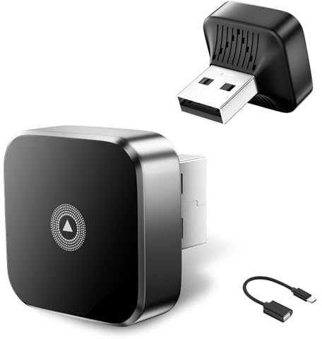 Suoxiom 2026 Wireless Android Auto & Carplay Adapter UK 2 in 1, 5.0 Bluetooth with 2.4+5.0GHz WiFi, Android Auto Adapter Supports USB and Type-C, Plug and Play, Compatible with iOS10+, Android 10+