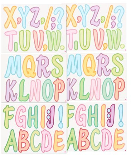 PATIKIL 72Pcs Glitter Bulletin Board Letters, 4 Inch Poster Board Cardboard Letter Alphabet Punctuation Self Adhesive for Art Craft Classroom Mailbox Scrapbook Sign, Colorful