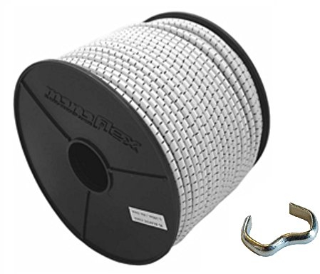 10mm Expanderseil 30m Gummiseil + 10 Seilklemmen Gummileine Planenseil Seil Plane in Weiss Schwarz