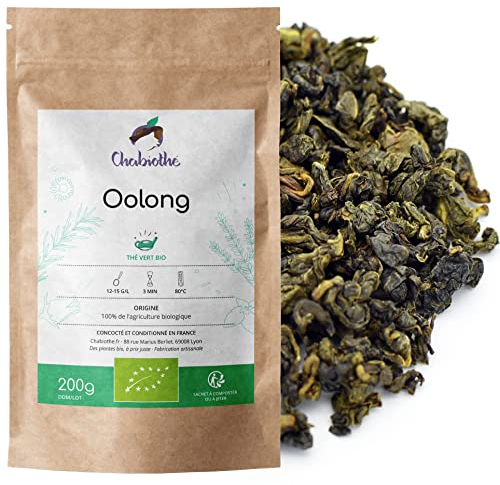 Chabiothé - Thé Oolong Bio 200g (thé bleu ou wulong) - conditionné en France - sachet compostable