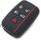 Funda de Silicona para Llave de Coche con 5 Botones, Color Negro y Rojo