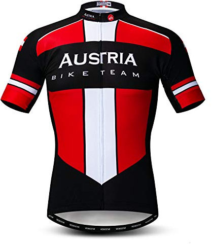 Radfahren Jersey Herren Radfahren Kleidung Fahrrad Jersey Top Mountain Road MTB Jersey Shirt Kurzarm Atmungsaktive Team Sport Österreich Multi Größe L