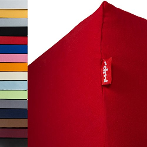 r-up Beste Spannbettlaken Doppelpack 180x200-200x220 bis 35cm Höhe viele Farben 95% Baumwolle / 5% Elastan 230g/m² Oeko-TEX stressfrei auch für hohe Matratzen (rubinrot)