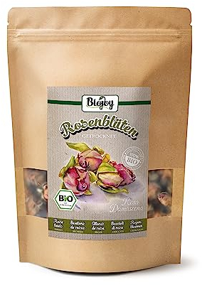 Biojoy BIO-Rosenblüten getrocknet (150 g), Rosenknospen ganz, Rosenblüten-Tee (Rosa Damascena)