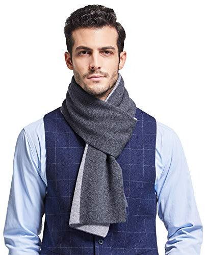 Taylormia Schal Herren 100% Merinowolle Premium Warm und Weiche Winterschal (Grau 9276)