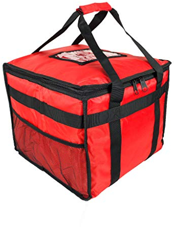 HFB45L Wärmespeichertasche für Pizza, Imbiss-Restaurant, Picknick, indisch, Chinesisch, Kebab, Catering, Liefertasche, thermisch isoliert, 38 x 38 x 32 cm, Rot