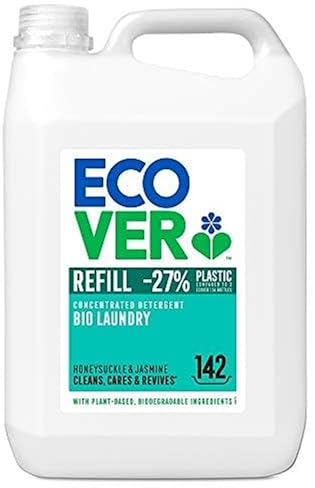 Ecover Concentrated Bio, Laundry Detergent Refill, Laundry Washing Liquid, Honeysuckle & Jasmine, 142 Washes, 5L