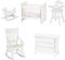 Miniatur Esstisch Stuhl aus Holz, Make-up Dressing Bett Sitzschrank Möbel Set Weiß für 1:12 Puppenhaus(5)