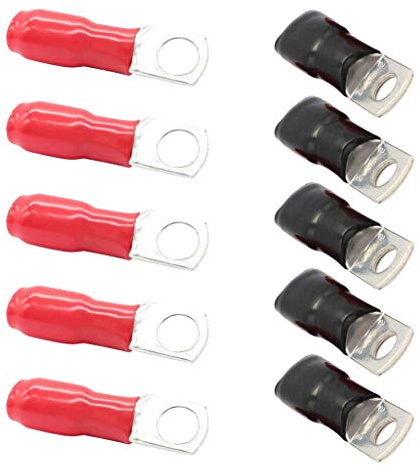 Kupferrohrklemmen, Batterie-Schweißkabelschuh, Kabelschuh-Crimps mit Kappen, Verdrahtungsbereich: 16 mm²/25 mm²/35 mm² – 2 AWG, 10 Stück