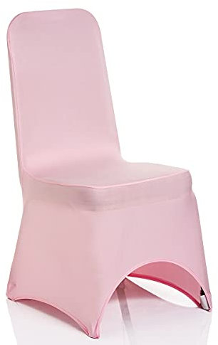 WedDecor Spandex Housse de Chaise, Tissu Stretch, Amovible et Lavable, Housse de Chaise pour Mariage, Banquet, Cérémonie, Hôtel, Salle à Manger, Fête, Décoration, Rose Bébé, 1 Pièce