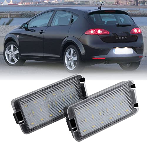njssjd LED-Nummernschildbeleuchtung für Seat Ibiza 1997–2009 Cordoba Leon Toledo MK3 Altea Arosa Toledo MK2, OEM-Nr. 5P0943021, 2 Stück