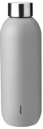 Stelton Thermosflasche Keep Cool - Thermo-Trinkflasche - Doppelwandige Isolierkanne - Moderner Design-Thermobecher für Wasser, heiße & kalte Getränke, Kaffee, Tee - 0,6 Liter,Hellgrau