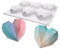 Stampi per torte in mousse in silicone 3D Bakeware Stampo per candele per sapone fai-da-te, 6 fori Cuore a forma di diamante