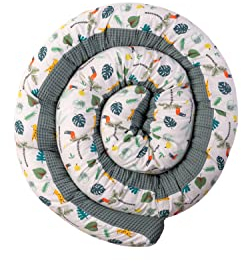 ULLENBOOM ® Baby Kuschelschlange 300x13 cm Salbeigrün-Regenwald (Made in EU) - Kuschelschnecke in vielen Farben und Größen, Bezug: 100% OEKO TEX Baumwolle, Nackenrolle