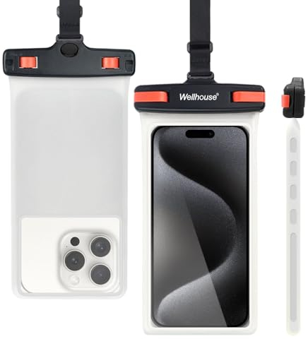 Universelle wasserdichte Handytasche, Handyhülle, kompatibel mit iPhone 14, 13, 12, 11, Pro Max, XS, Plus, Samsung Galaxy S22, für Handys bis zu 17,7 cm, IPX8, 3D, Trockentasche für Urlaub, schwarz